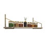 Hanah Home Estante de pared de madera maciza 60 cm Dorado y marrón